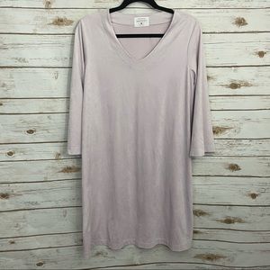 Southcott Purple Faux Suede Margaret 3/4 Sleeve Shirt Shift Dress 2